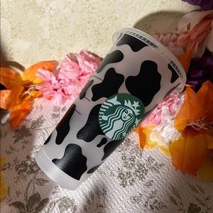 Cow design custom made Starbucks cup